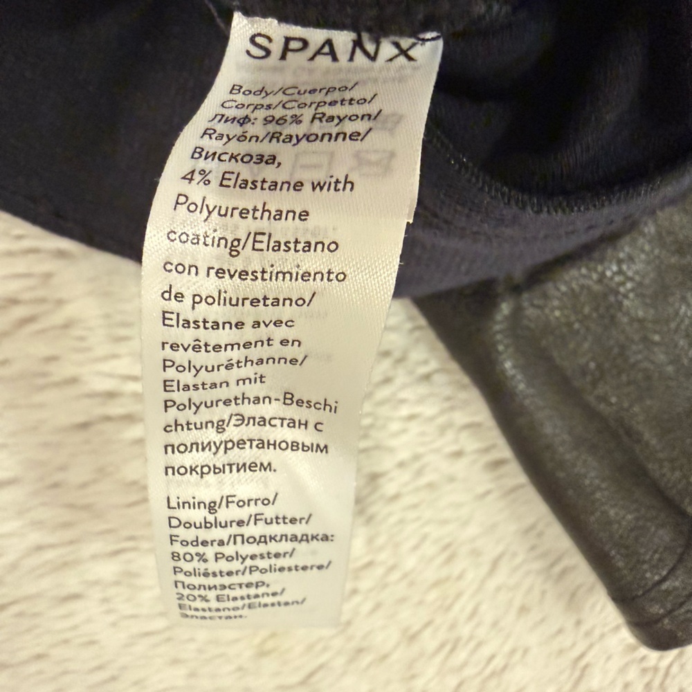 Spanx Faux Leather-Like Skinny Pants - Luxe Black (XL) - Picture 6 of 6